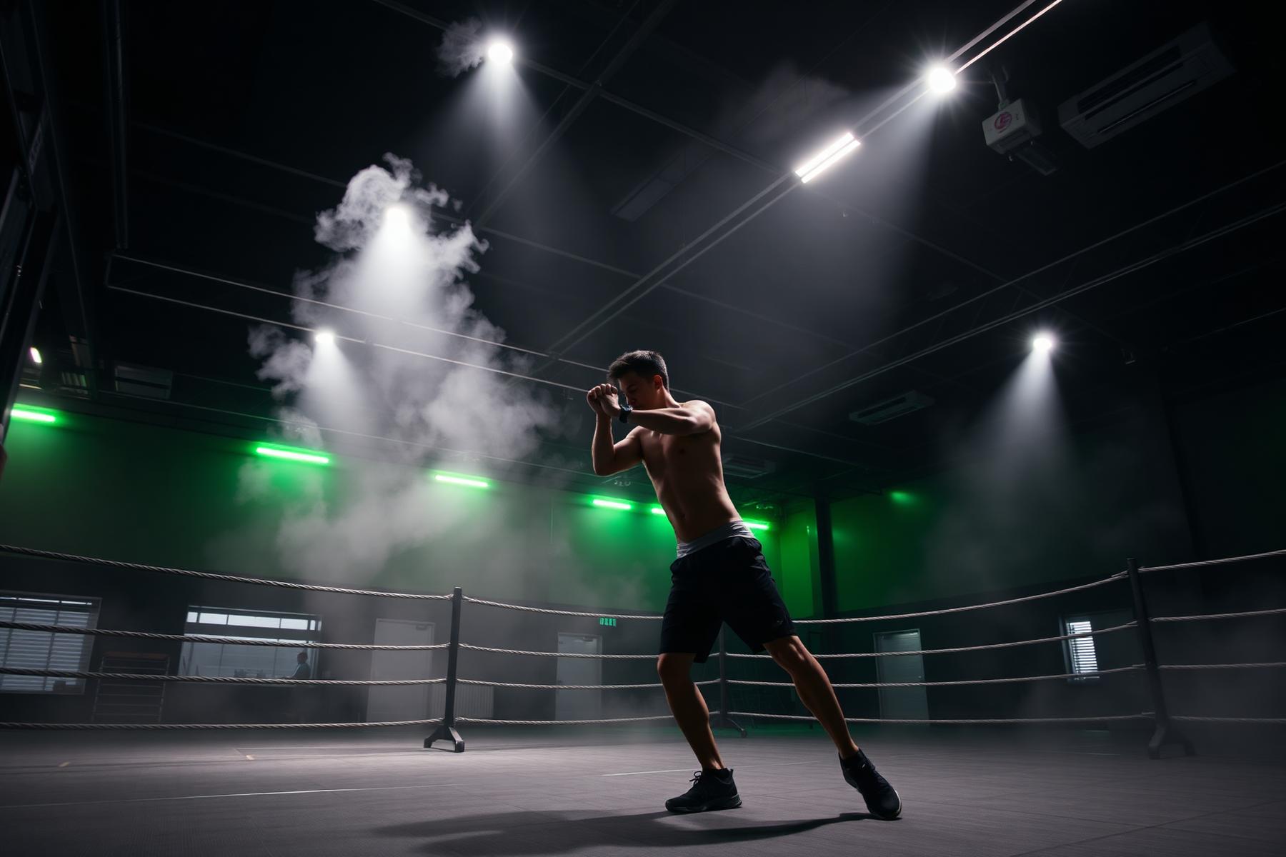 Athlete training under volt lighting on the Pulse Fitness main floor